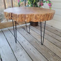 Hand made wood slab table