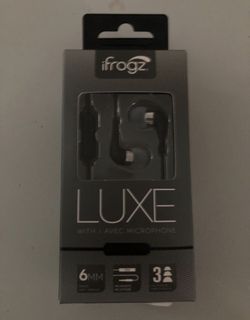 ifrogz luxe with / avec microphone wire headphones