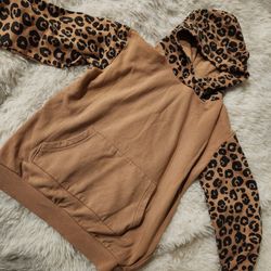 Girls Lepard Print Hoodie Sweatshirt 
