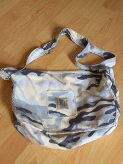 Blue camouflage diaper bag