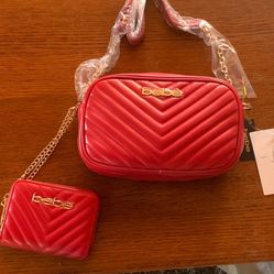 Bebe Crossbody Red Purse And Wallet