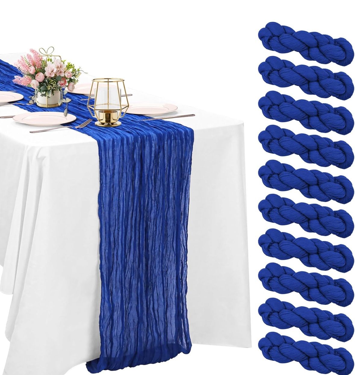 10 Royal Blue Table Runners *used*