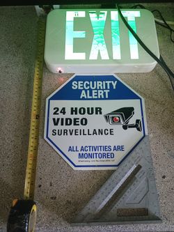 Surveillance Sign And Exit Sign
