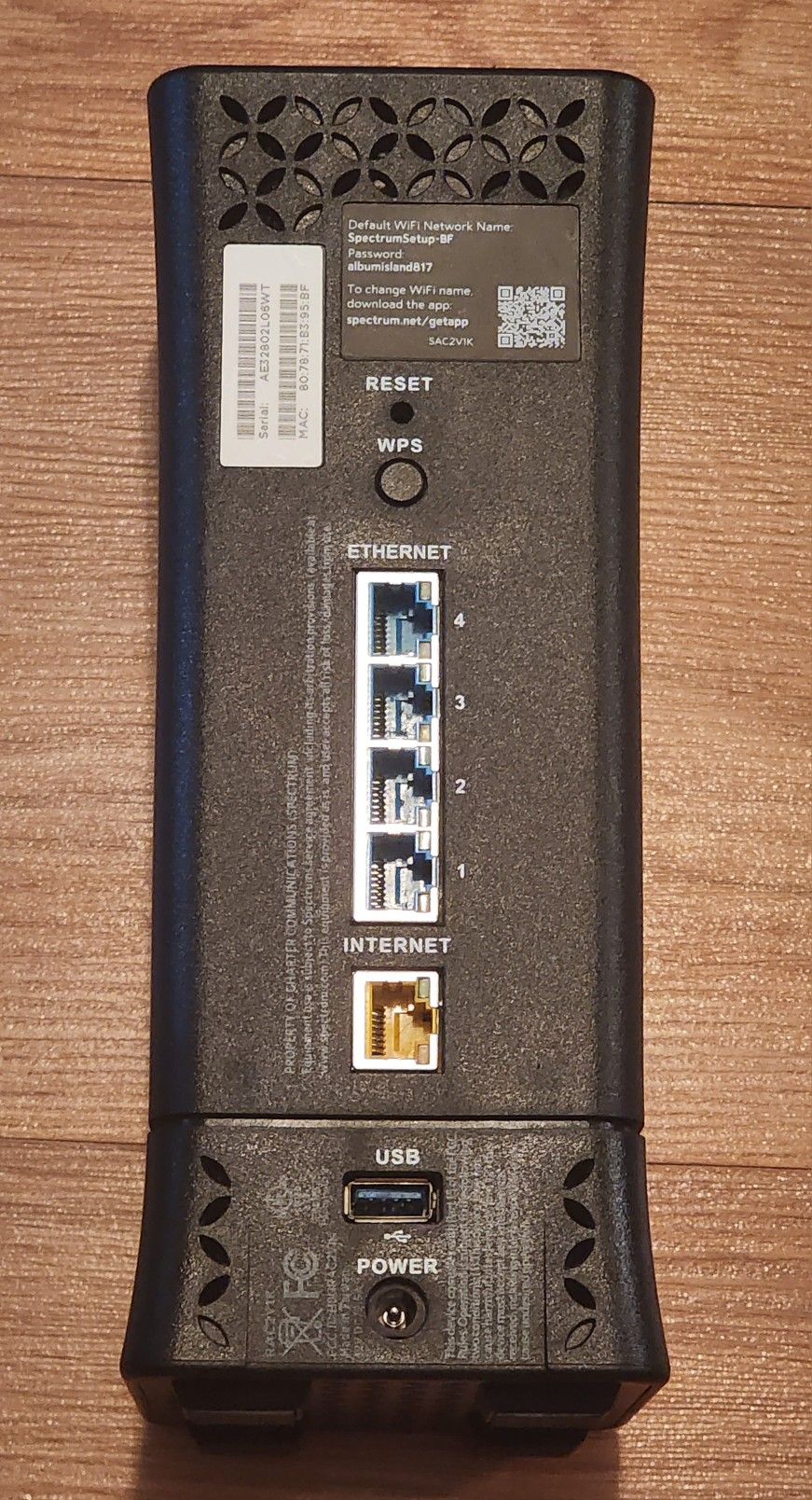 SPECTRUM SAGEMCOM FAST 5280 RAC2V2S DUAL BAND ROUTER