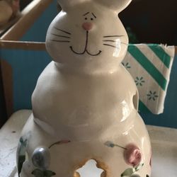 Ceramic Bunny Candle Holder   Please Check My Other Listings 