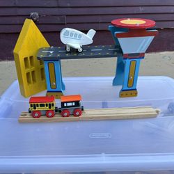 Wooden Train Set with Tracks, Trains and More