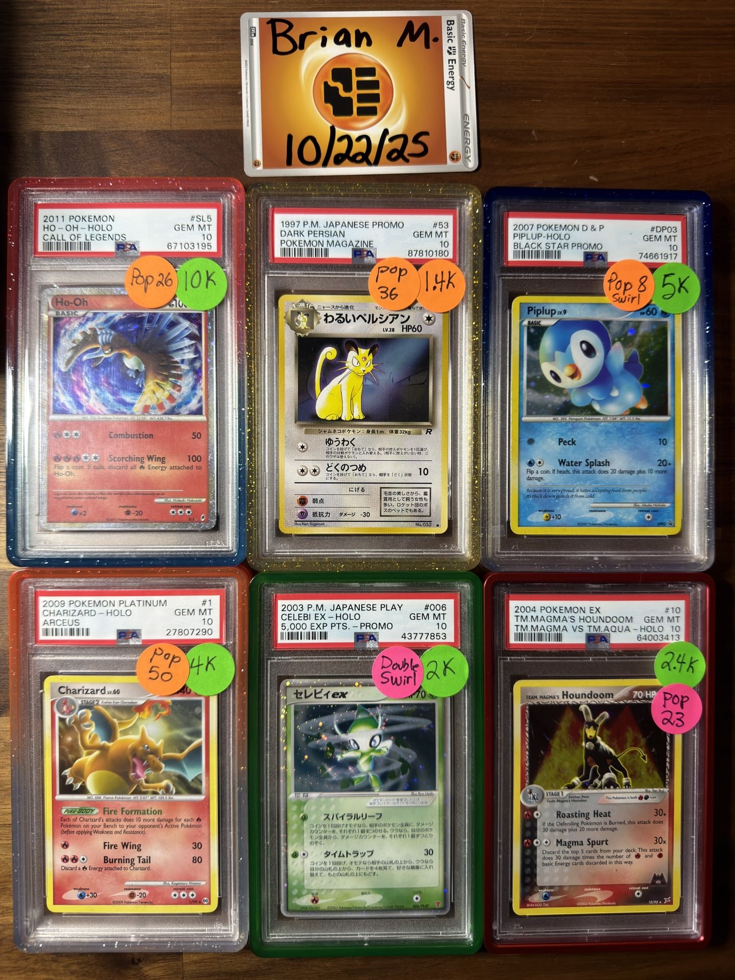 PSA Slabs Graded Pokemon Cards