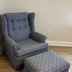 Palm Tree Sitting Chair And Ottoman 