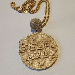 BIG SELF MADE GOLD PLATED PENDANT WITH CHAIN