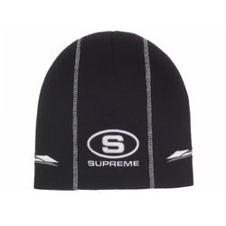 Black Supreme Racing Panel Beanie