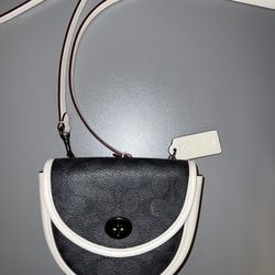 Coach crossbody Bag With White strap 
