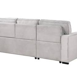 Light Gray Pull Out Sofa Bed