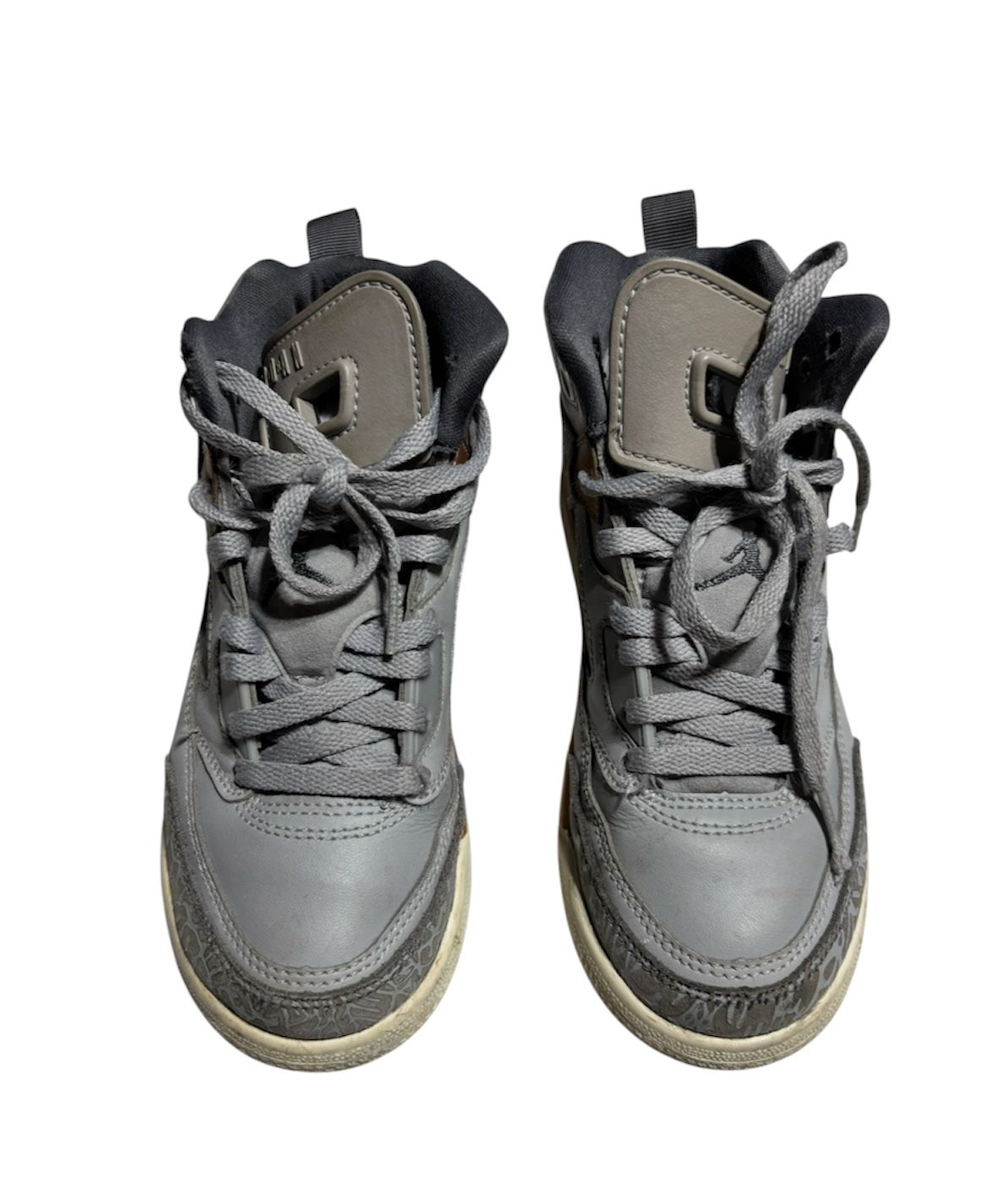 Air Jordans 4’s Size 1Y Grey In Color Gold Trim