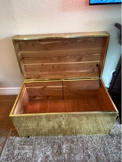 Vintage Dresher Brass and Cedar Blanket Chest/Storage Trunk