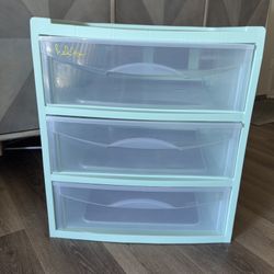 CLEAN 3 Drawer Wide Plastic Container Organizer Clear Mainstays