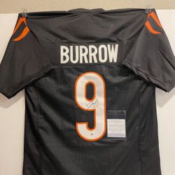 Joe Burrow Autographed Signed Cincinnati Bengals Black XL Custom Jersey w/COA #9