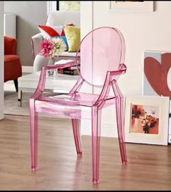 New Other Modway 36” Casper Pink Plastic Dining Arm Rest Chair With Gloss Finish