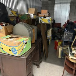 Storage Unit With antique Furniture And Collectibles