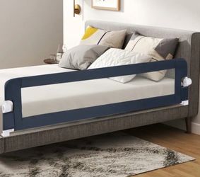 Foldable Bed Rail Swing Down Baby Bed Guard Rail with Adjustable Safety Strap