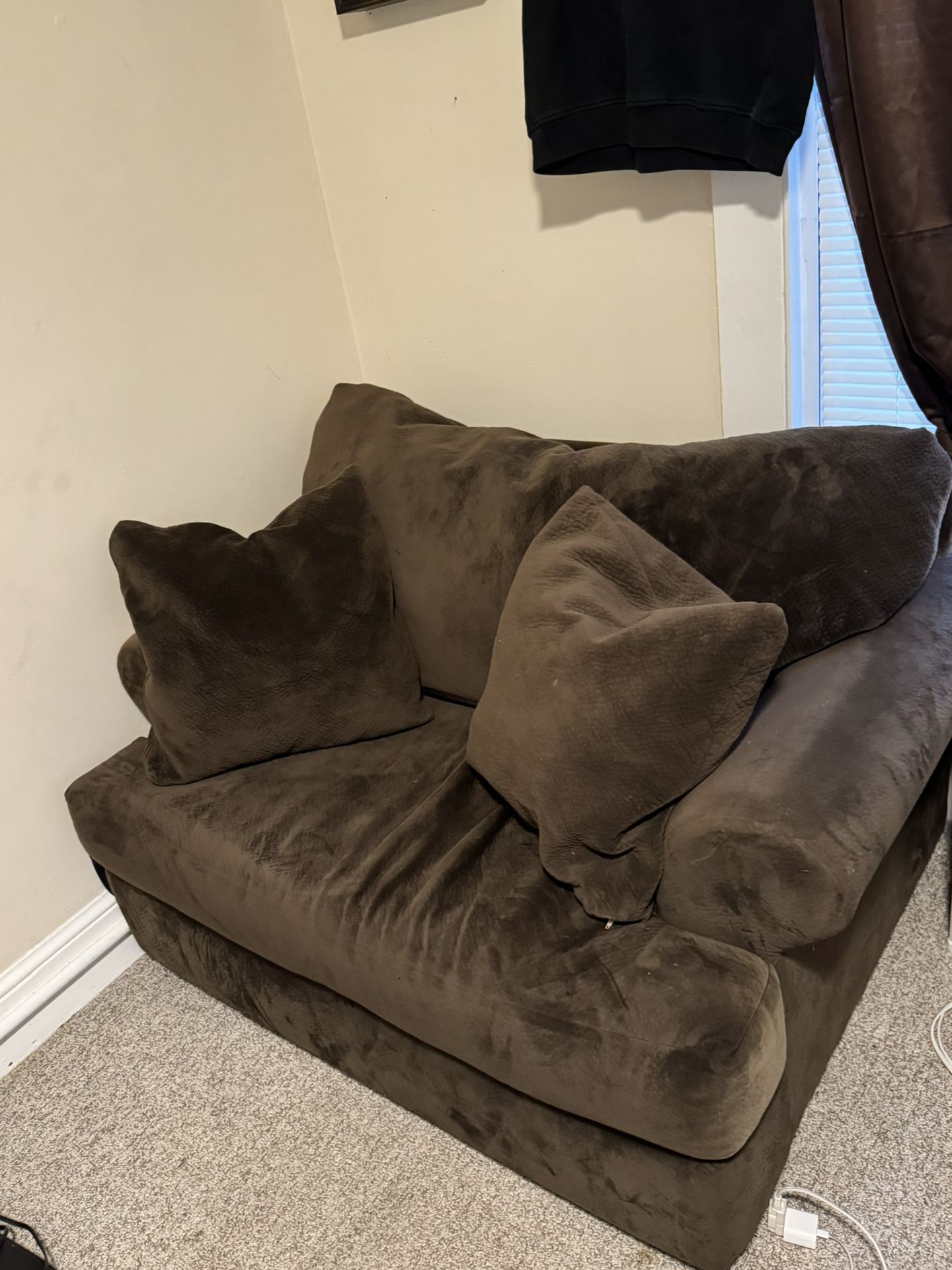 Chocolate brown loveseat