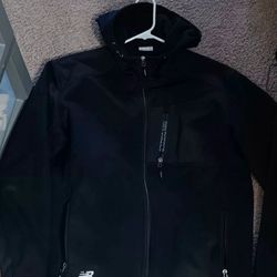LIMITED EDITION MEN'S NEW BALANCE SOFTSHELL WATER WIND RESISTANT JACKET W HOODIE