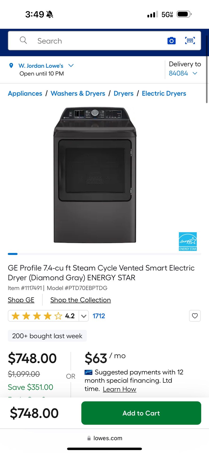 GE Washer And Dryer