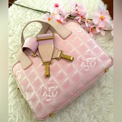 Chanel Travel Line Two Way Crossbody Bag Pink