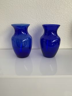 2 Cobalt Blue Glass Vases