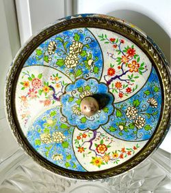 Rare Vintage 1966 Albert Heijn Dutch Tin - Chinoiserie Floral & Landscape Design