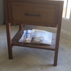 Side bedside rattan drawer