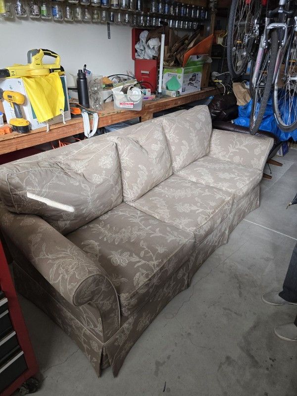 Nice Large Neutral Down Cushioned Couch