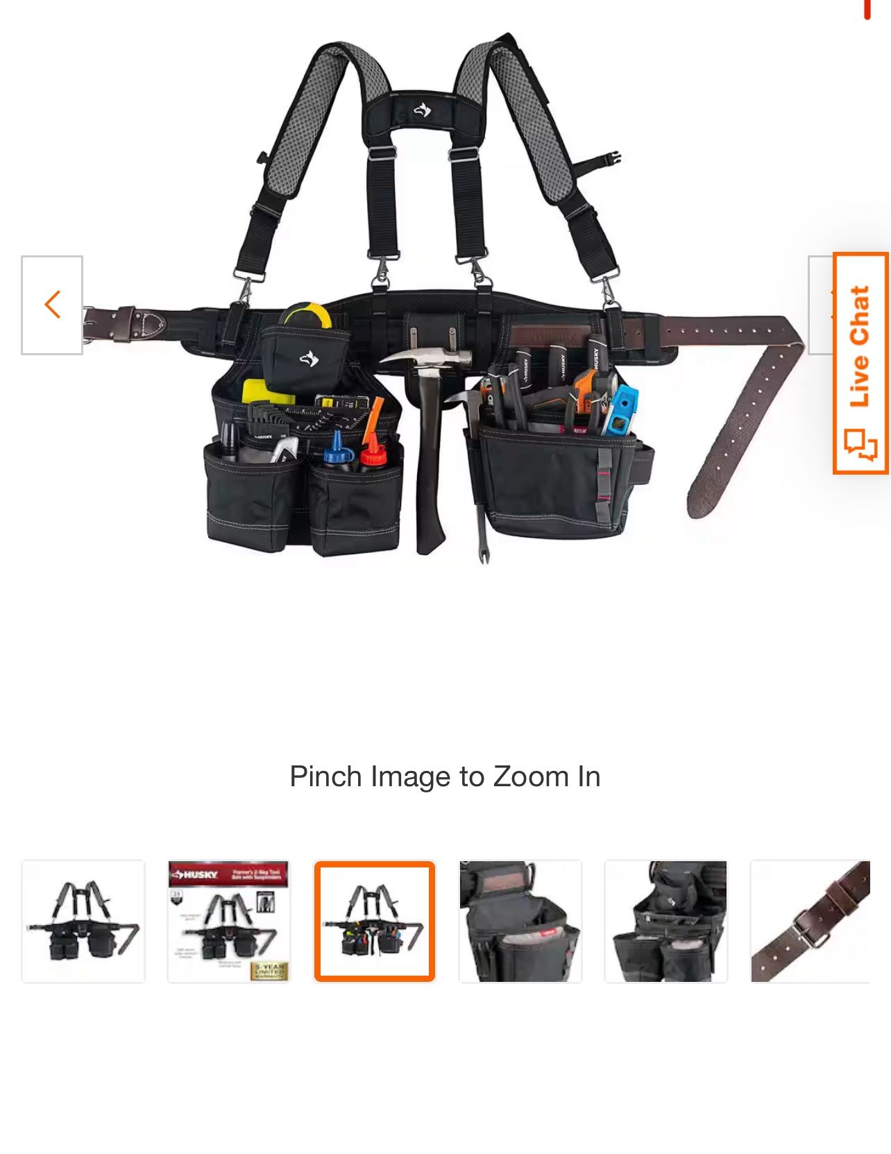 Husky Framers Tool Belt W/ Suspenders