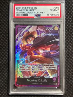 2024 One Piece Monkey D. Luffy #060 SOUND LOADER VOL. 1 Promo PSA 10 GEM MINT