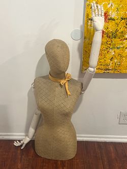 Female Dress Form Mannequin with Articulated Wooden Arms