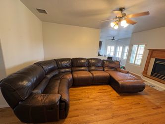 Leather Sectional with Chaise Lounge