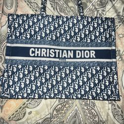 Large Dior Blue Tote Bag