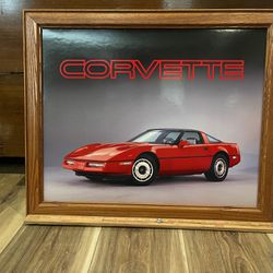 Vintage Chevy Corvette Framed Sign 