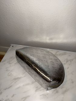Silver makeup bag
