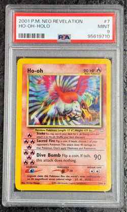 2001 POKÉMON NEO REVELATION HO-OH-HOLO #7 MINT 💎 PSA 9