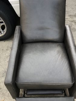 Charcoal Grey Leather Recliner Chair