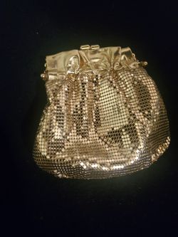 Gold Metal Mesh Evening Clutch