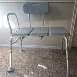 Heavy duty shower chair/bench with backrest for bathtub