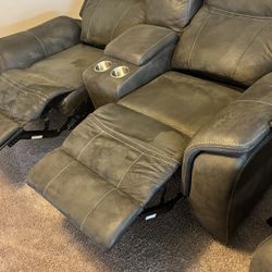 2 Pc Power Micro-suede Loveseat & Recliner 