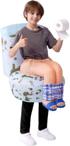 Spooktacular Creations - Puff Me Up Inflatable Sit On A Toilet -Child (7-10 yrs)
