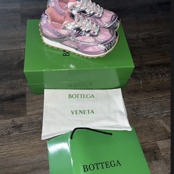 Bottega Veneta Pink & Silver Orbit Sneakers Bottega Veneta