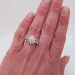 14k white gold, Diamond Encrusted, Center 1 karat