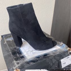 Open Toe Black Ankle Booties