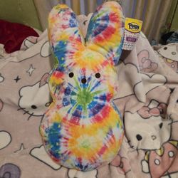 Tie Dye Plush Peep 17” Easter Bunny Peeps Stuffed Animal New 