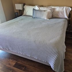 King bed frame with memory foam mattress