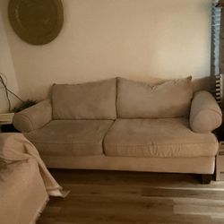 Beige Sofa And Loveseat Set FREE FCFS NOHOLDS NEED GONE ASAP